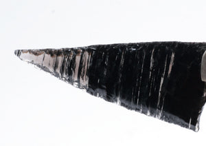 Black Hatching Obsidian Knife with Roe Deer Antler Handle