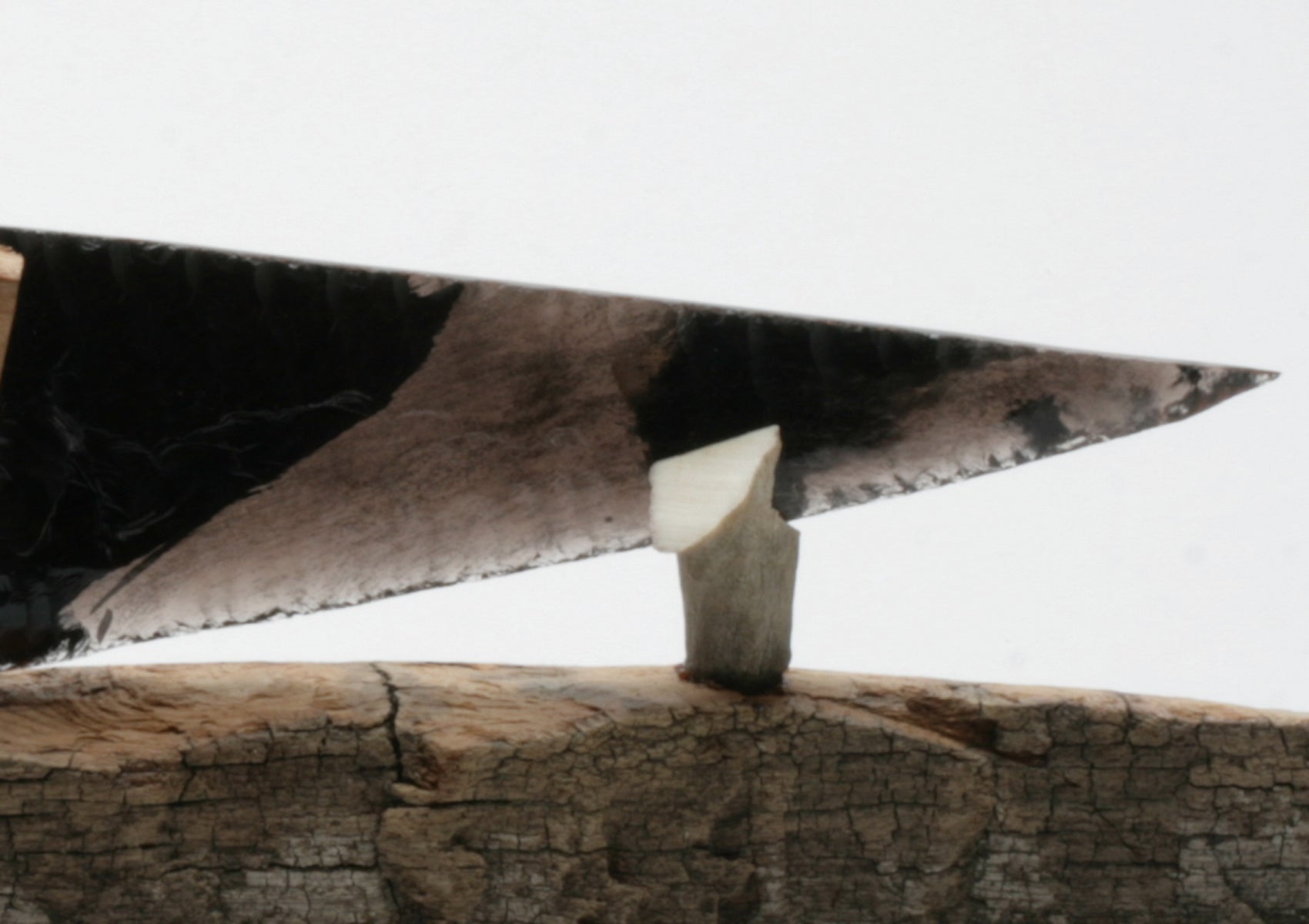 Black & Smokey Obsidian Knife with " Flying Dragon Poem " Woodburned Handle