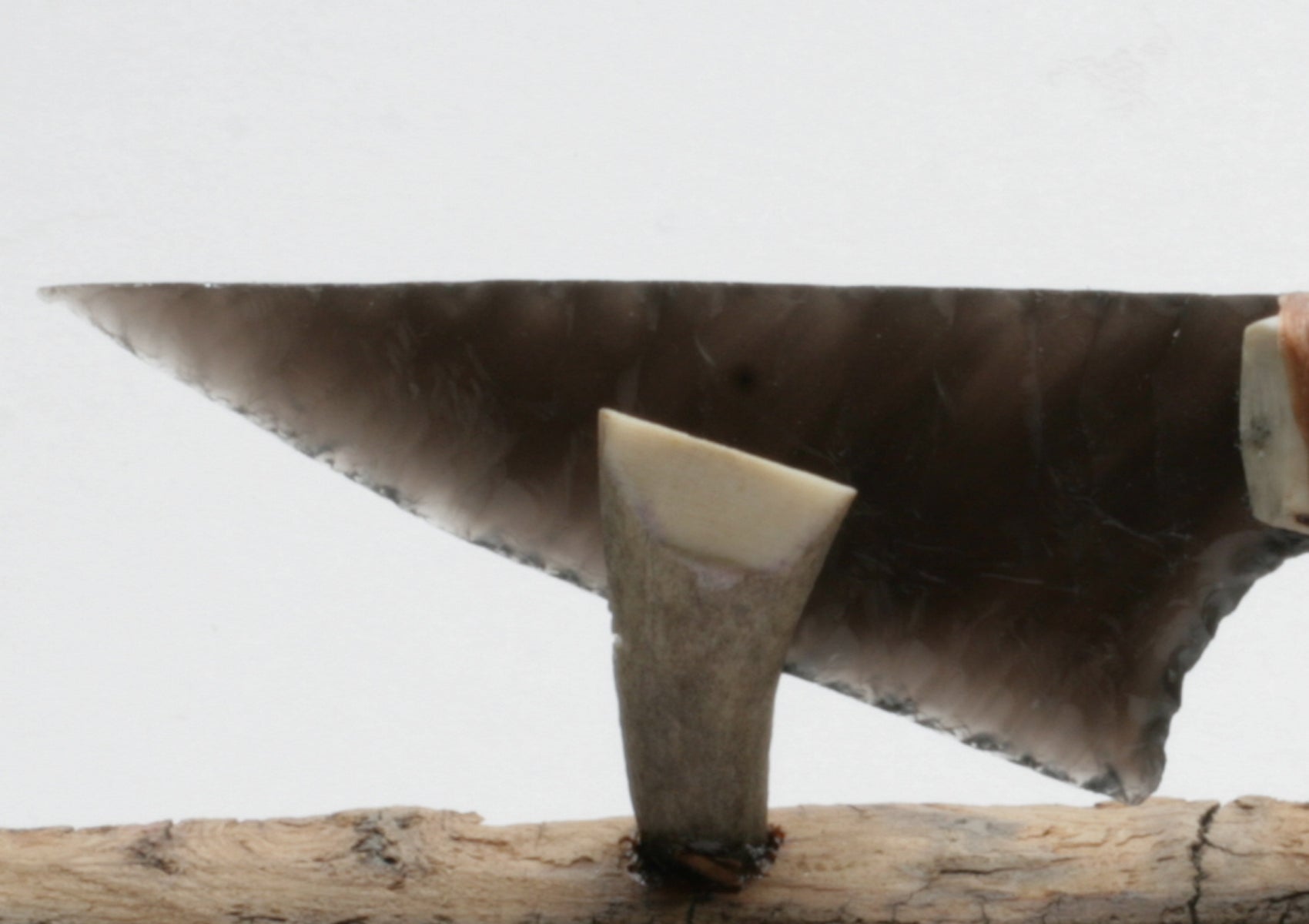 Translucent Obsidian Knife with Roe Deer Antler Handle