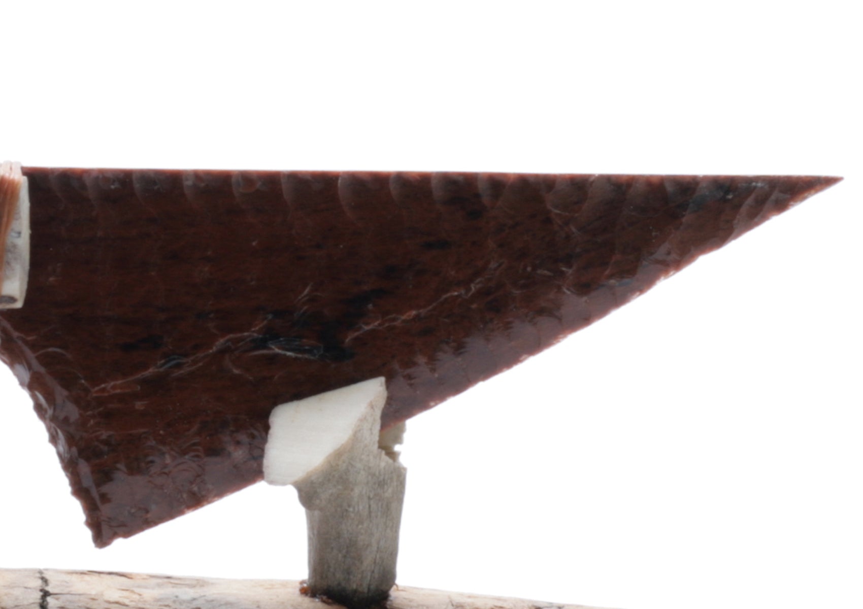Mahogany Obsidian Stone Knife with Roe Deer Antler