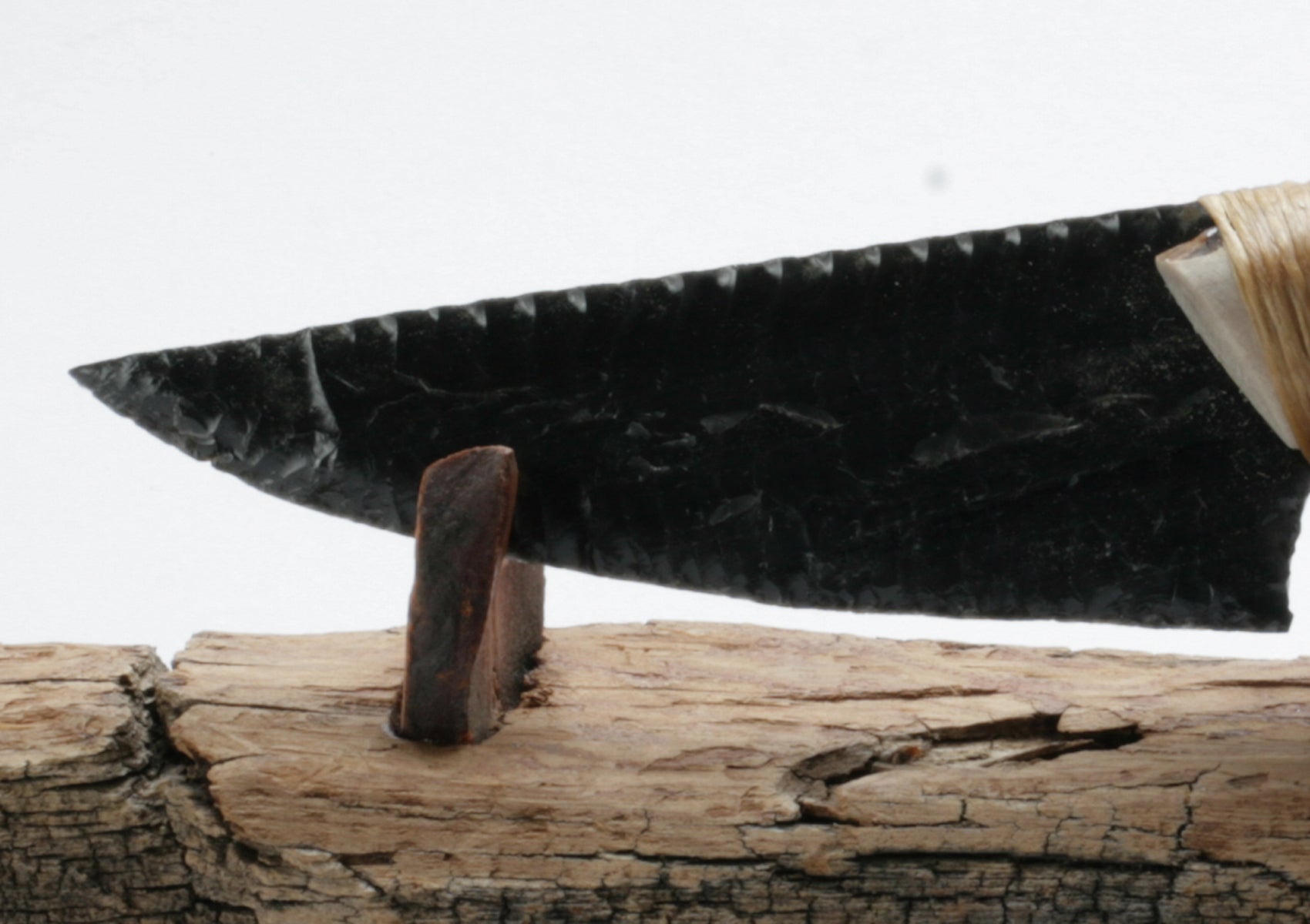 Charcoal Obsidian Knife with Deer Antler Handle
