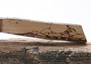 Tiger Obsidian Knife with Woodburn on Drift Wood Handle