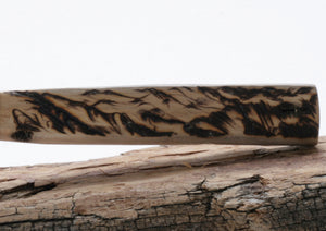 Tri color Transparent Obsidian Knife with Woodburned Drift Wood Handle