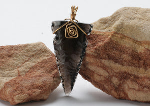 Translucent Obsidian Arrowhead Necklace Pendant