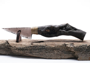 Transparent Obsidian Knife with Arbutus Wood Handle