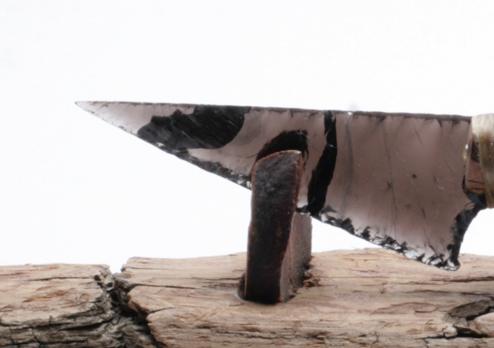 Transparent Obsidian Knife with Arbutus Wood  Handle