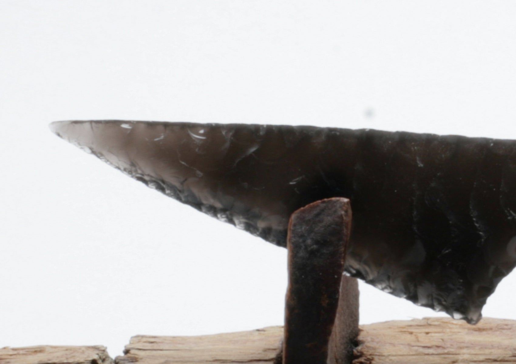 Translucent Obsidian Stone Knife with deer bone
