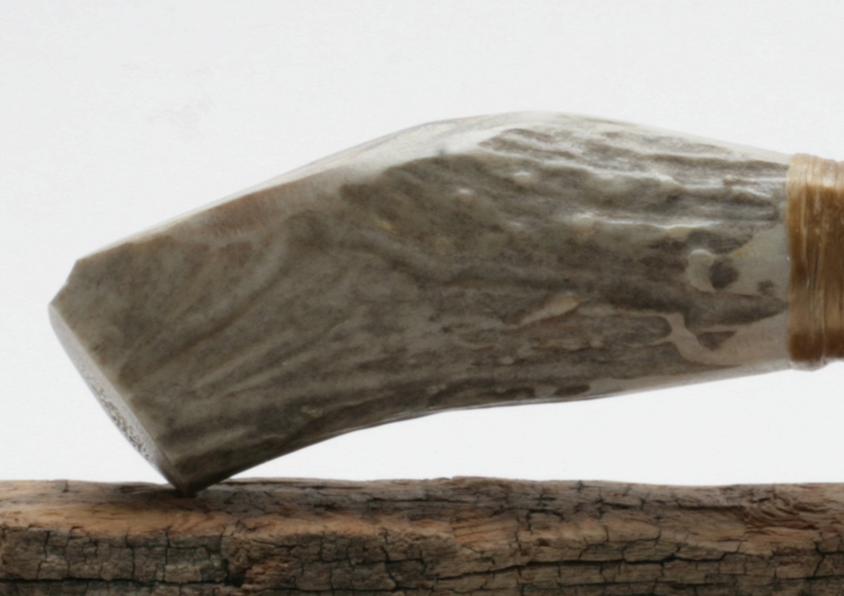 Transparent Obsidian Knife with Deer Antler Handle