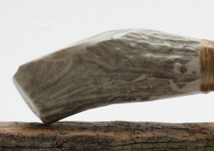 Transparent Obsidian Knife with Deer Antler Handle