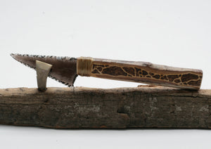 Translucent  Obsidian Knife with Driftwood Handle
