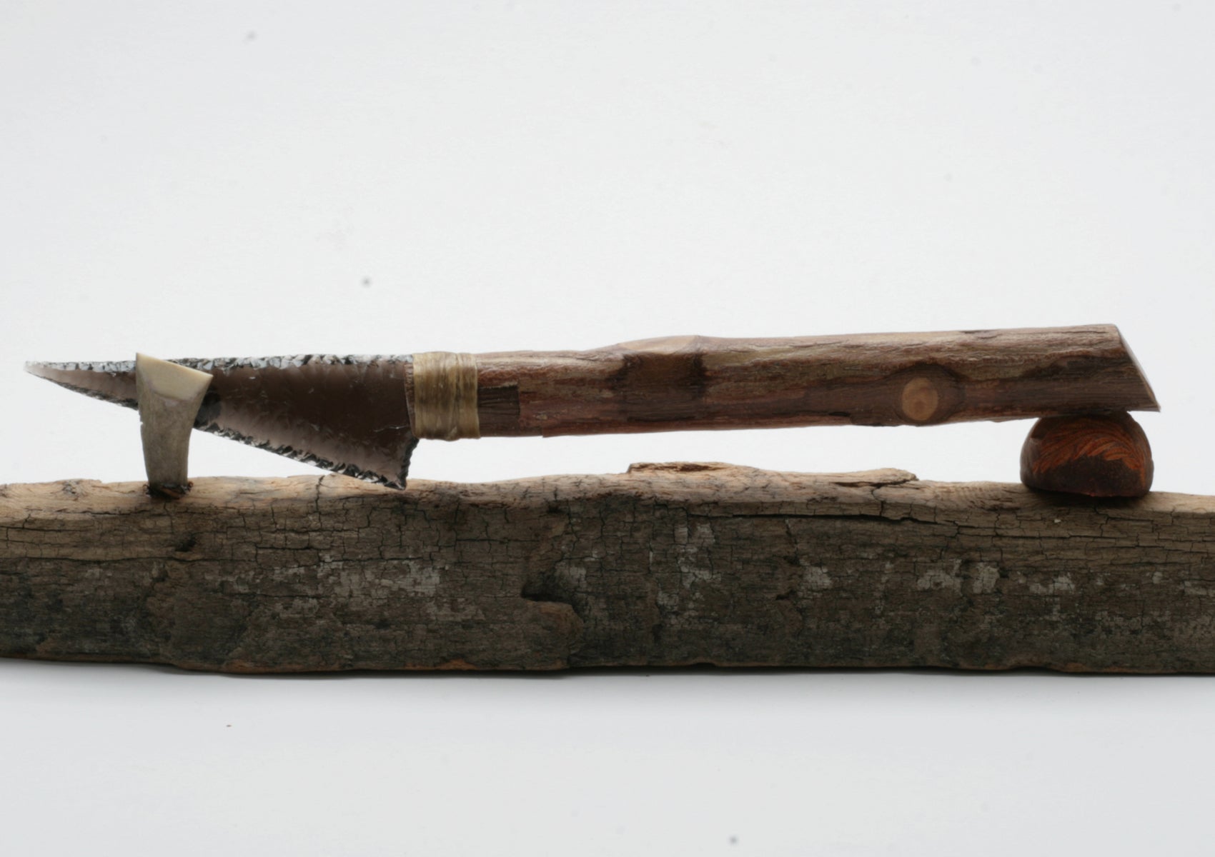 Transparent Obsidian Knife with Rose wood Handle