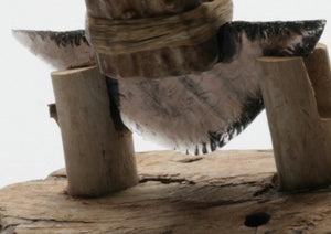 Transparent Obsidian Ulu with Deer Antler