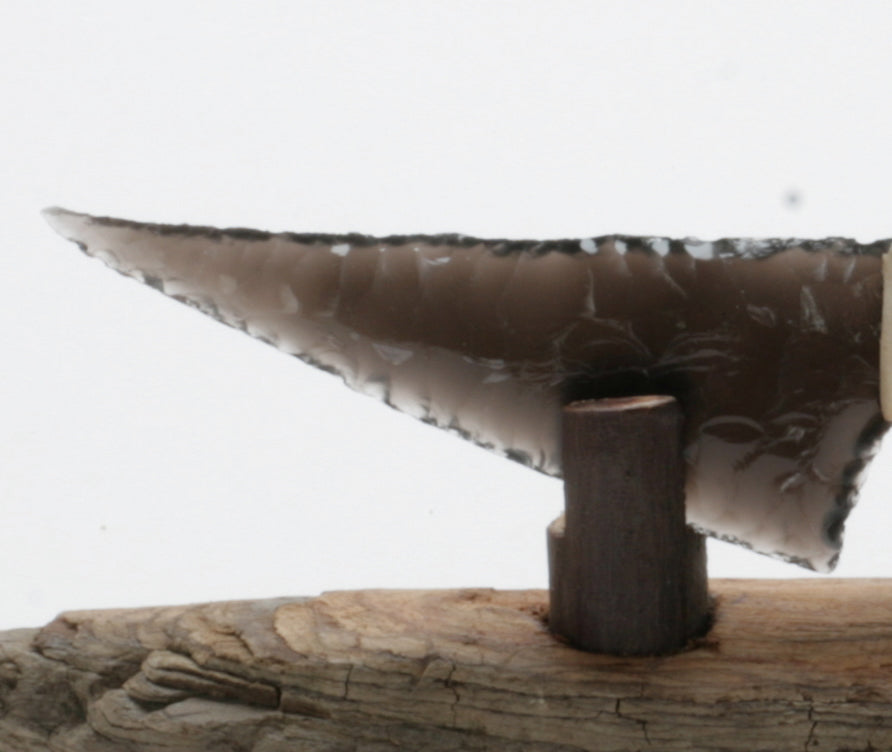 Lavender Obsidian Knife with " Hangeol " Woodburned Handle