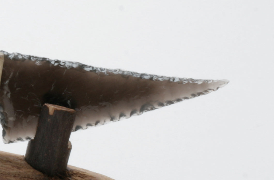 Lavender Obsidian Knife with " Hangeol " Woodburned Handle