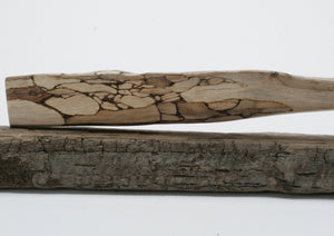 Translucent Obsidian Knife with Woodburned on Drift Wood