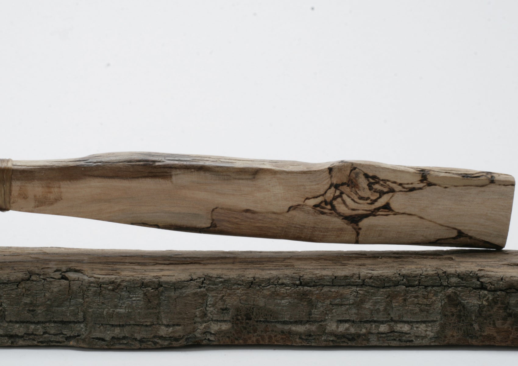 Translucent Obsidian Knife with Woodburned on Drift Wood