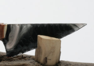 Smokey Obsidian Knife with Moose Antler Handle