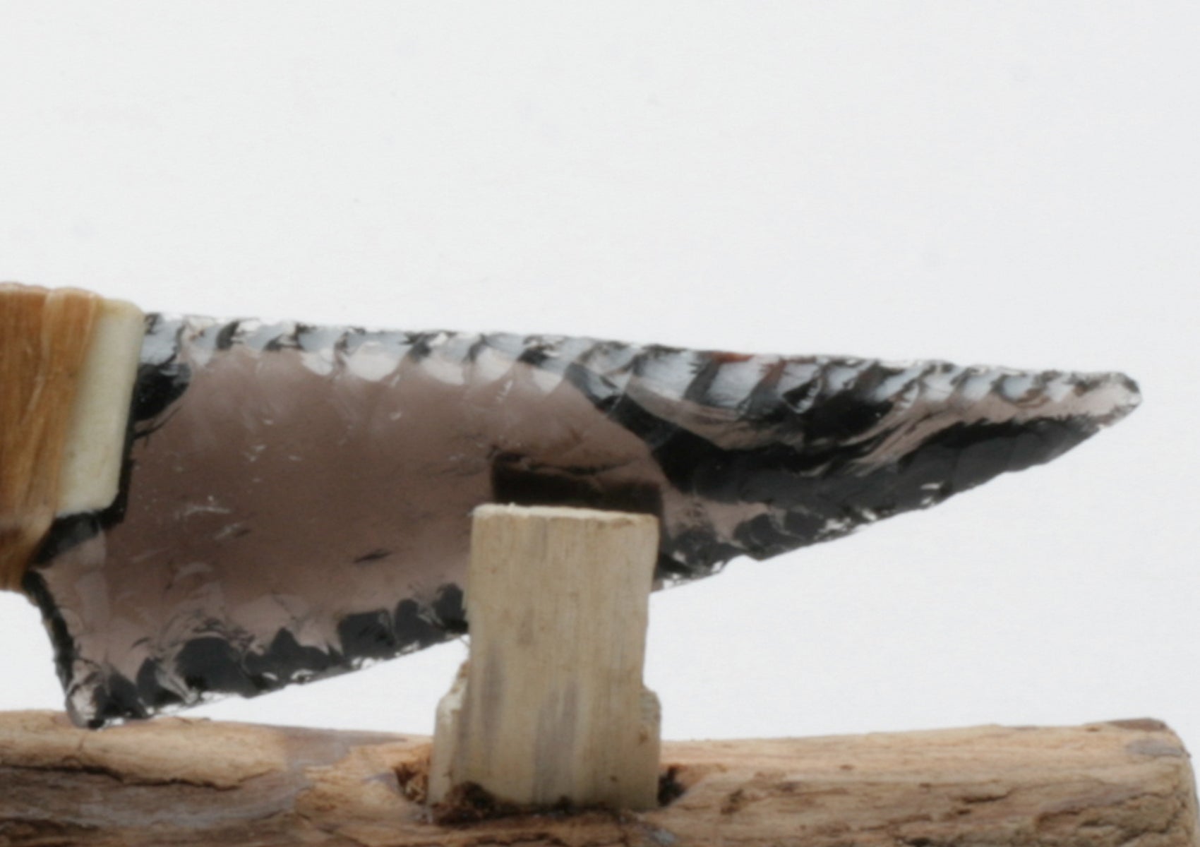 Translucent  Obsidian Knife with Moose Deer Antler Handle