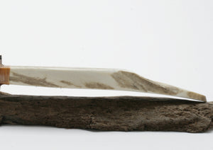 Transparent Obsidian Knife with Cariboo Deer antler Handle