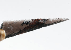 Tri Color Translucent Obsidian Knife with Roe Deer Antler Handle
