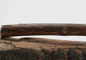 Translucent Obsidian Knife with Woodburned on Drift Wood Handle
