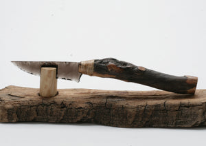Transparent Obsidian Knife with Arbutuswood Handle