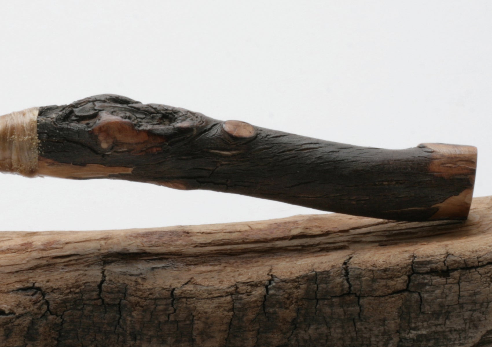 Transparent Obsidian Knife with Arbutuswood Handle
