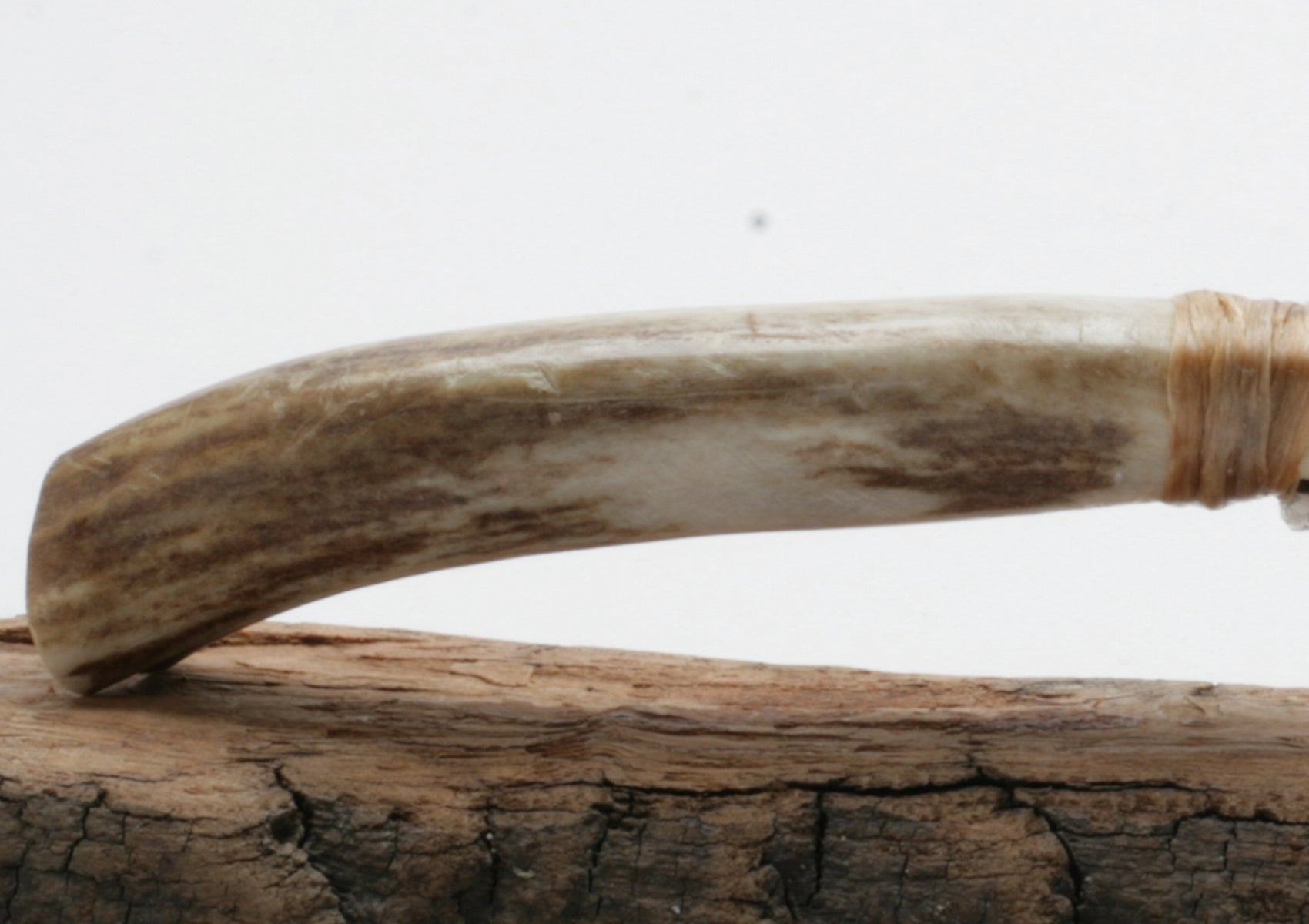 Translucent Obsidian Knife with Caribou Deer Antler Handle