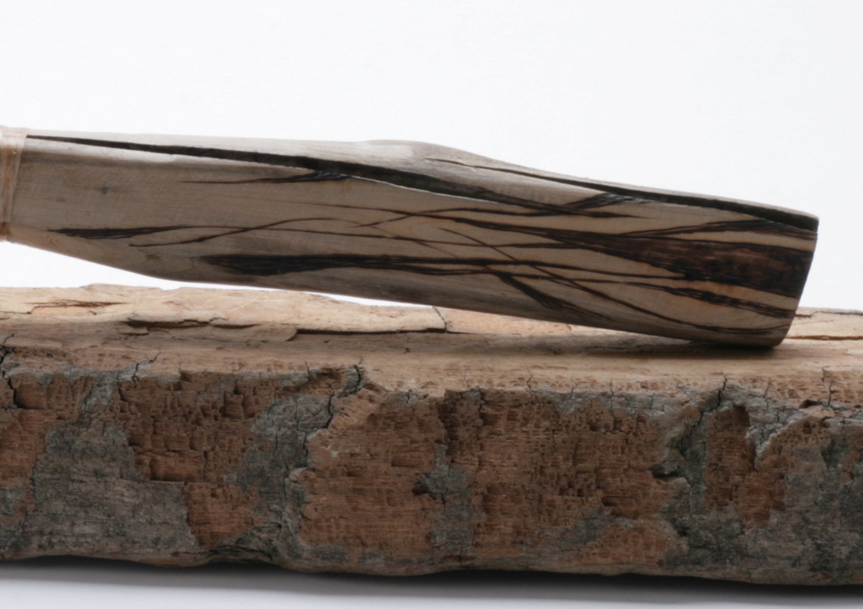 Transparent Obsidian Knife with Woodburn Handle