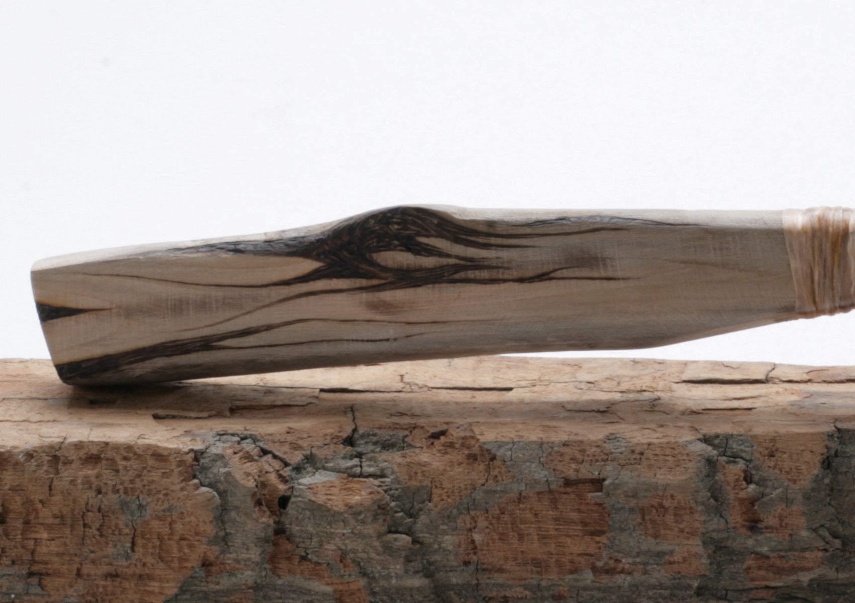 Transparent Obsidian Knife with Woodburn Handle