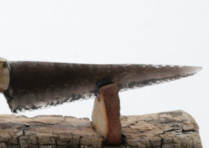 Translucent Obsidian Knife with Woodburned on Drift Wood