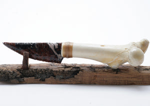 Tri Color Transparent Obsidian Knide with Deer Bone Handle