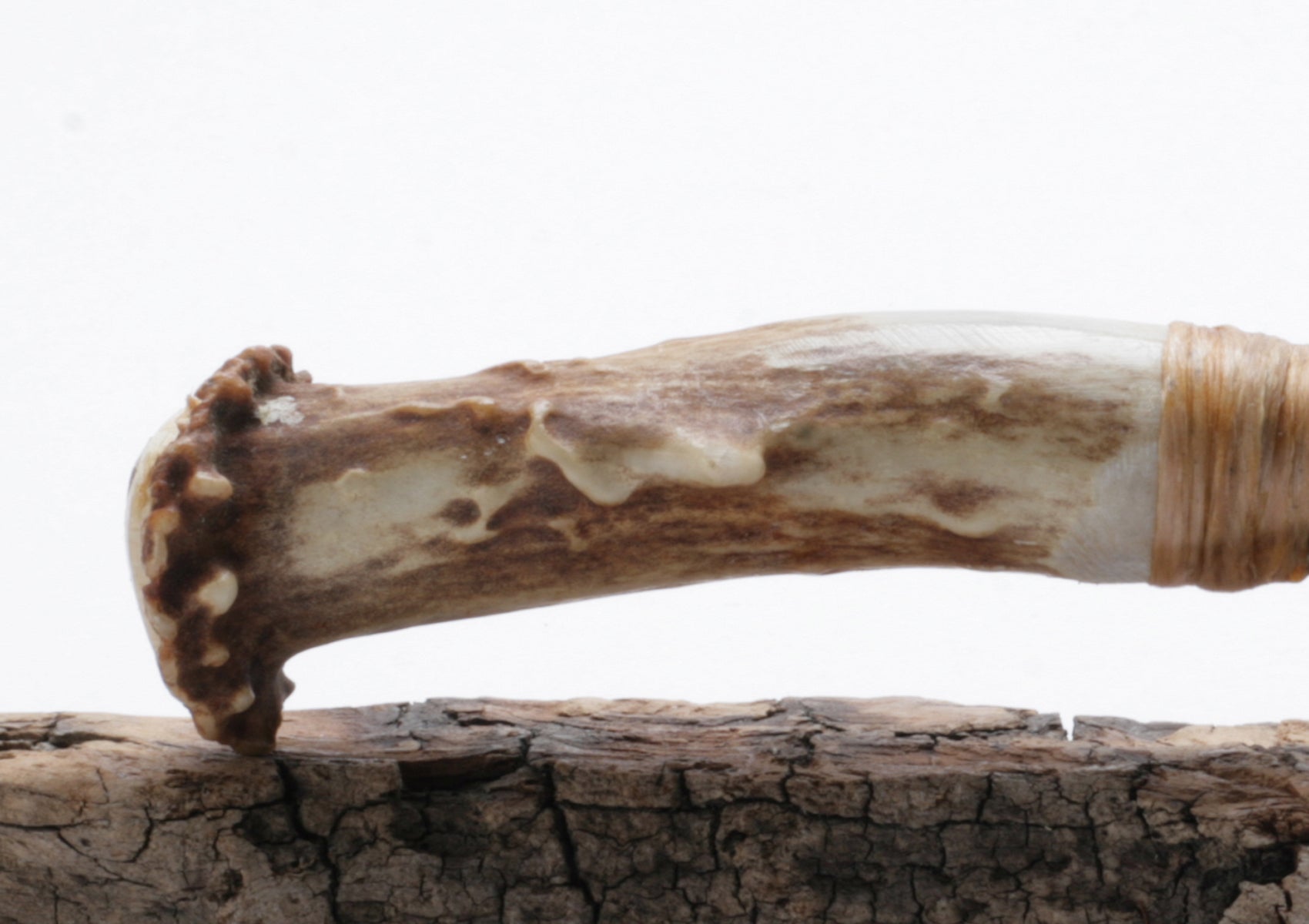 Tri color Translucent Obsidian Knife with Deer Antler Handle