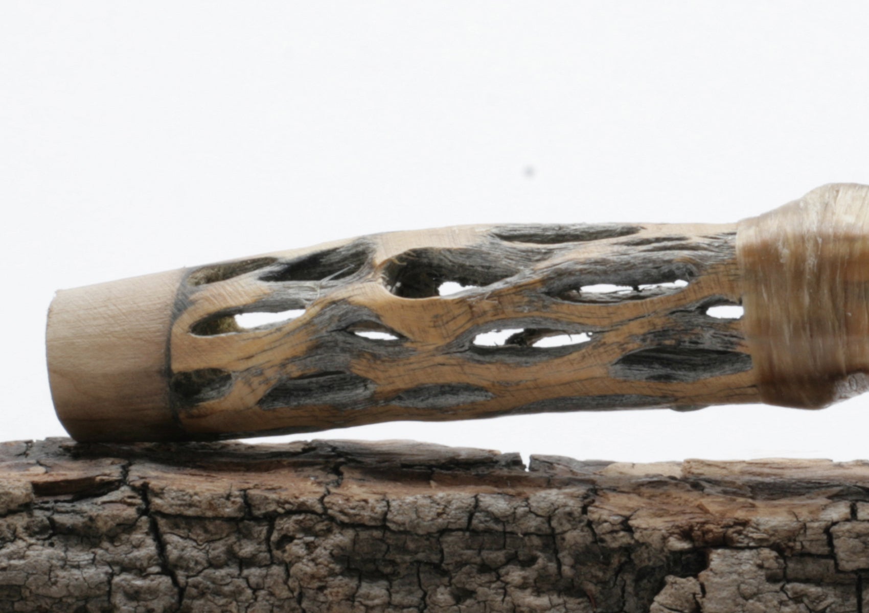 Tri Color Obsidian Stone Knife with Cactus Handle