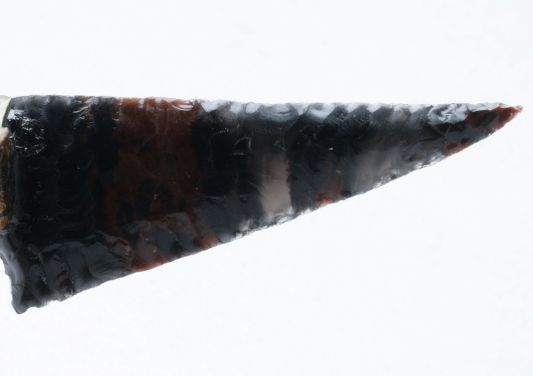 Tri Color Obsidian Stone Knife with Cactus Handle