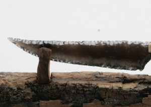 Translucent Obsidian Stone Knife with Roe Deer Antler