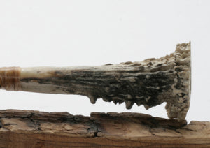 Translucent Obsidian Stone Knife with Roe Deer Antler