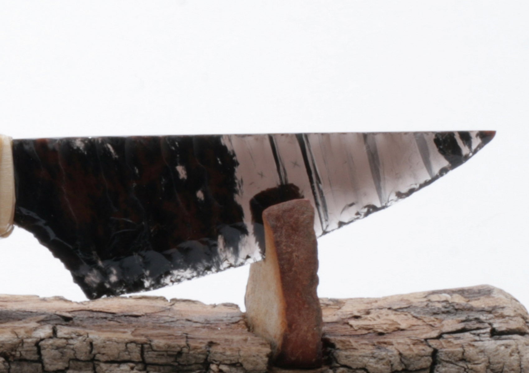 Tiger Obsidian Knife with " Hangeol " Woodburned Handle