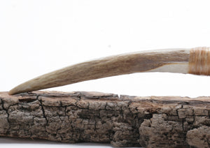 Tri Color Obsidian Knife with Deer Antler Handle