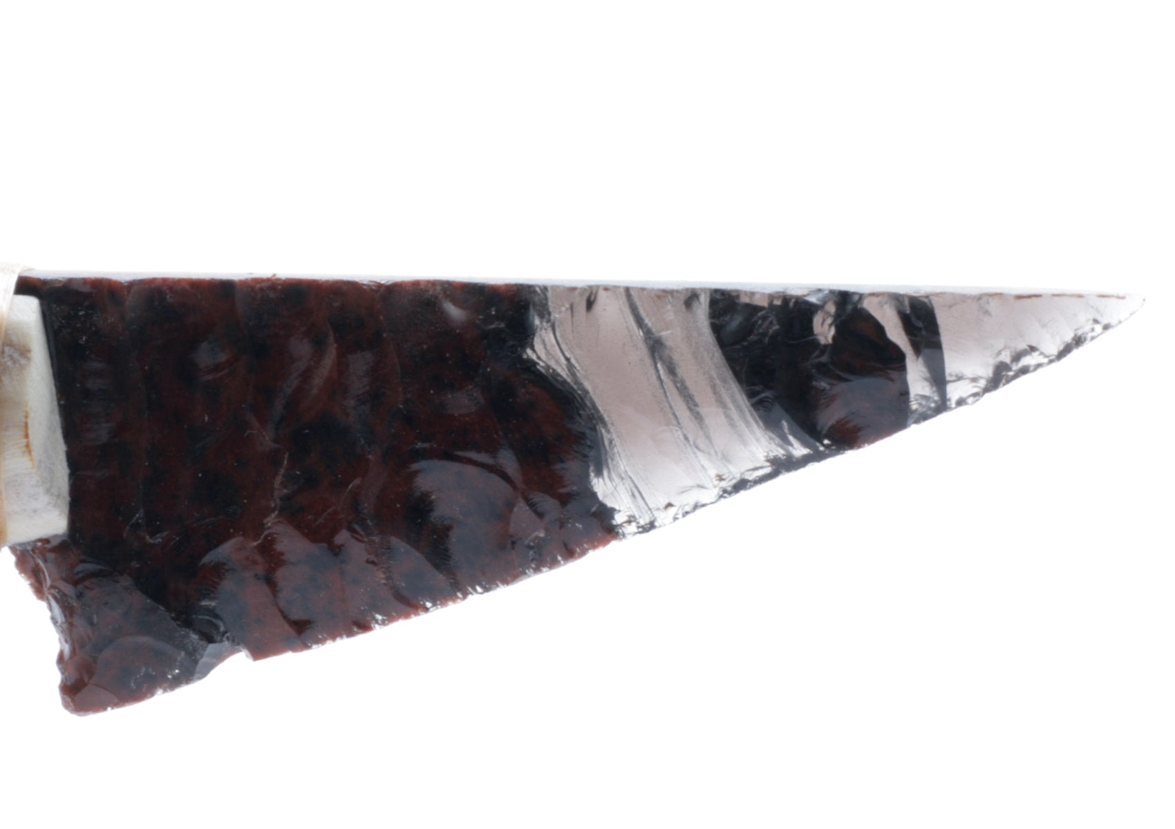 Tri Color Obsidian Knife with Deer Antler Handle