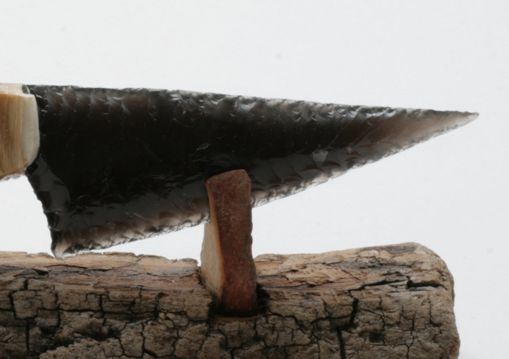 Rainbow  Obsidian Knife with Moose Deer Antler Handle