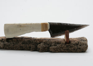 Rainbow  Obsidian Knife with Moose Deer Antler Handle