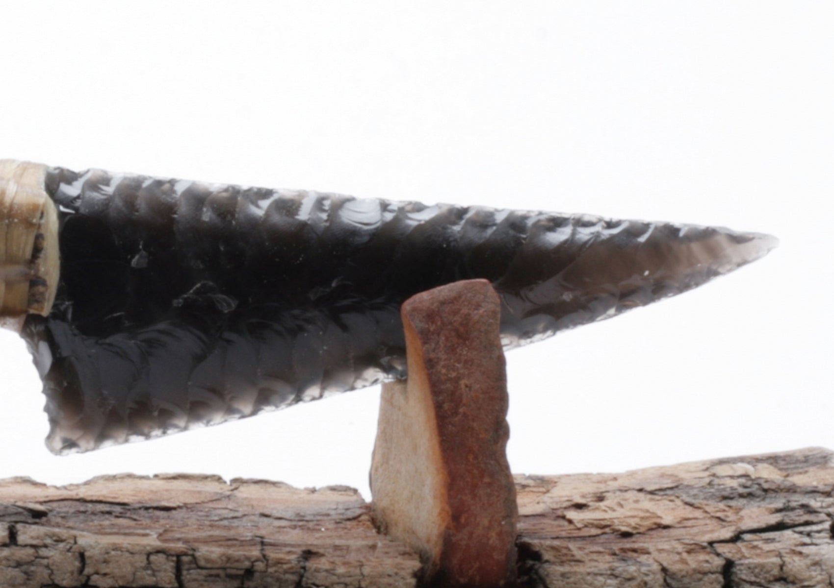 Rainbow Obsidian Stone Knife with Roe Deer Antler