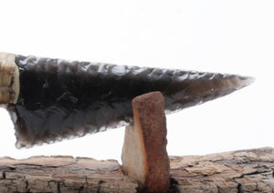 Rainbow Obsidian Stone Knife with Roe Deer Antler