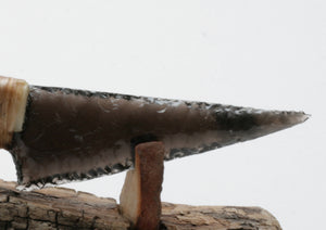 Translucent Obsidian Stone Knife with deer bone