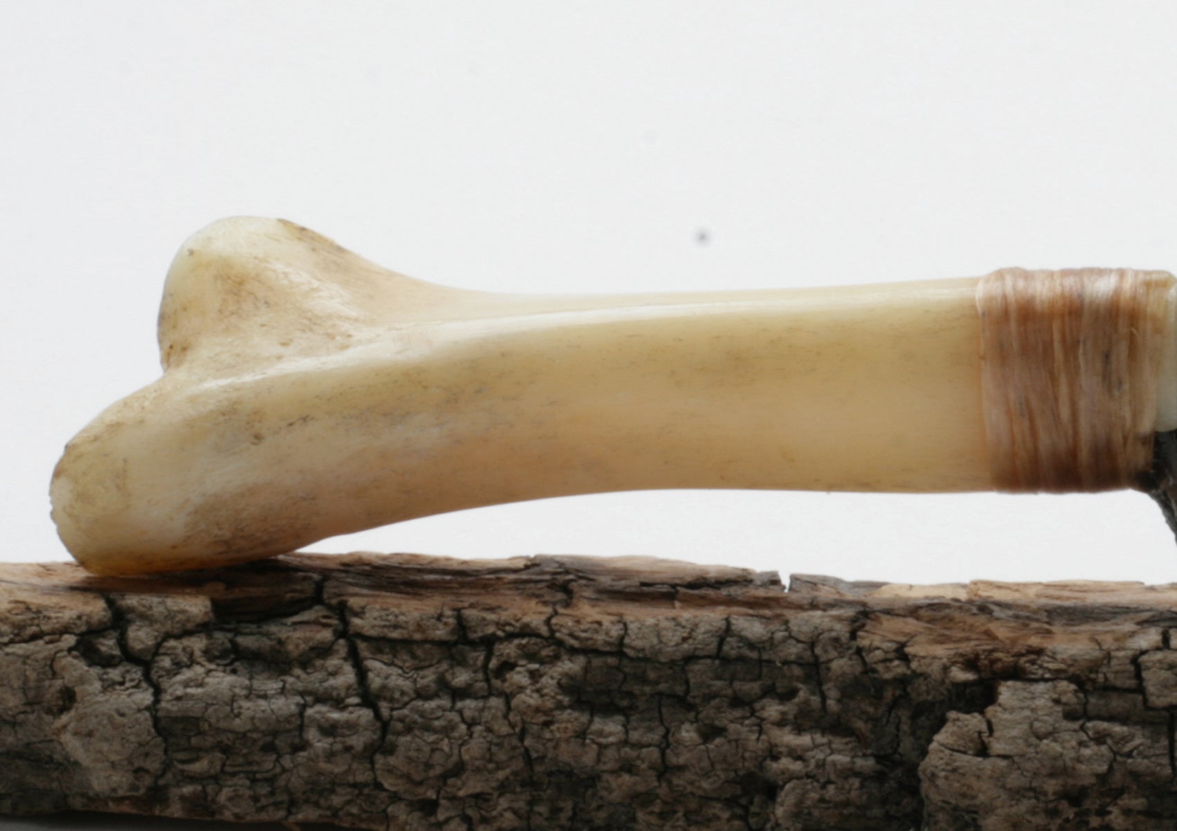 Translucent Obsidian Stone Knife with deer bone