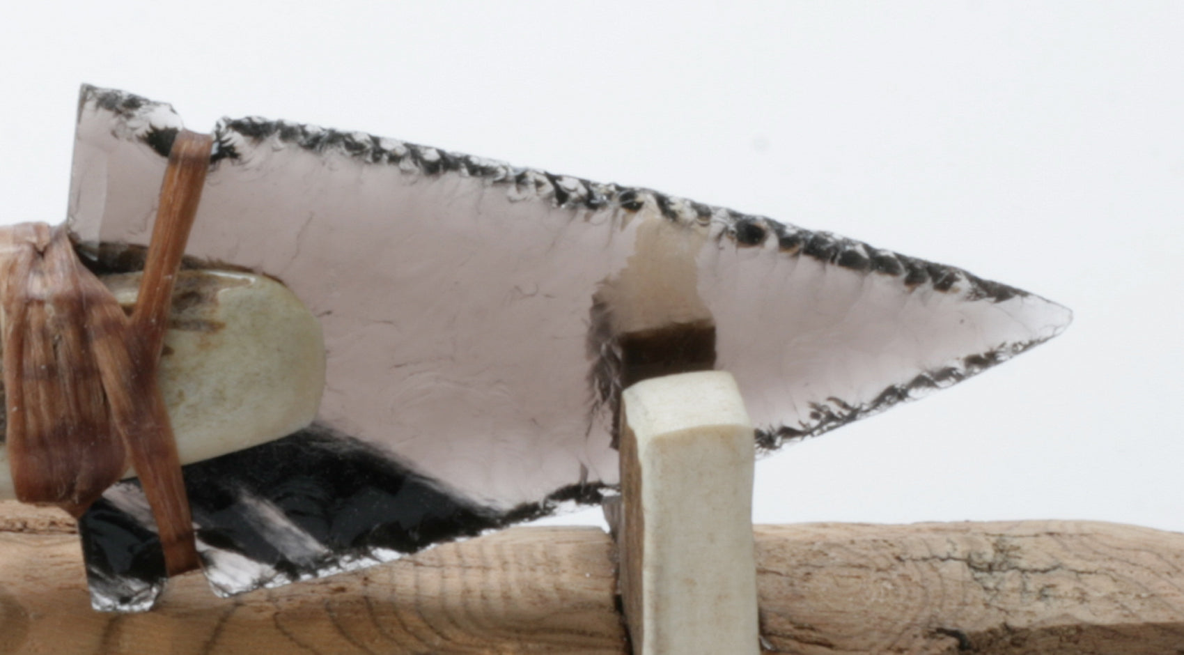 Transparent Obsidian Knife with Moose Antler Handle