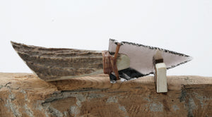 Transparent Obsidian Knife with Moose Antler Handle