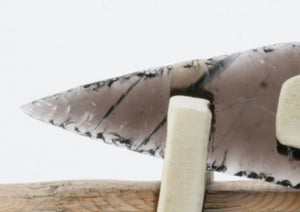 Transparent Obsidian Knife with Moose Deer Antler