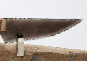 Translucent Obsidian Knife with Woodburned on Drift Wood
